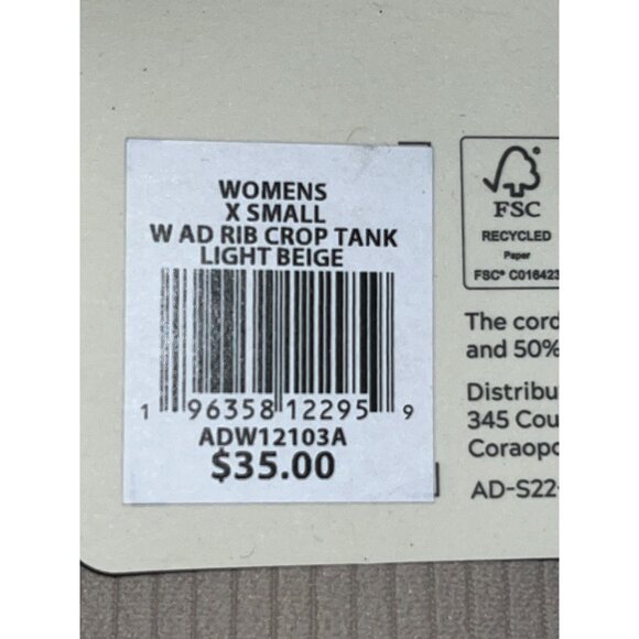 Alpine Design Womens Ribbed Crop Tank Light‎ Beige X-Small $35 - Picture 3 of 7